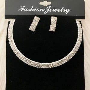 Silver Necklace + Earrings Set